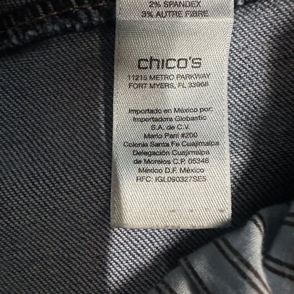 Chicos Womens 2/12 Platinum Boyfriend Jeans Light Wash Denim Distressed Stretch - Picture 7 of 13